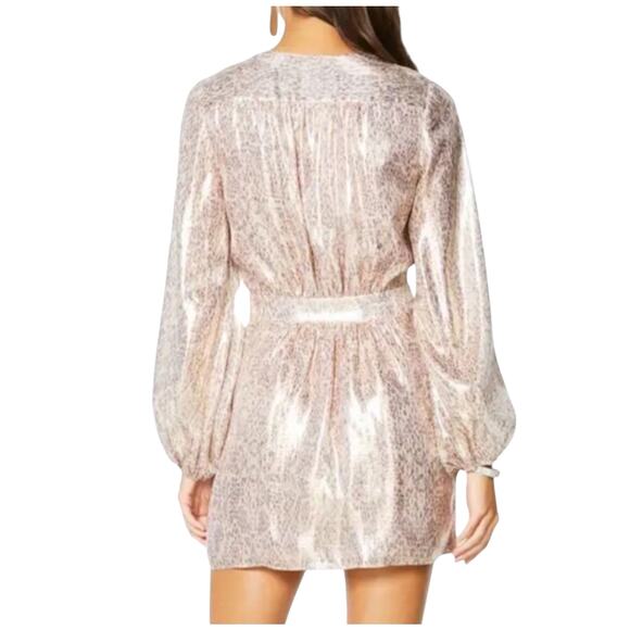 Ramy Brook New York Amalia Plunging Metallic and Silk Cocktail Dress Size 00 - Picture 2 of 15